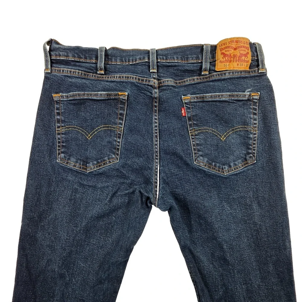 Levis 514 38x30 Dark Wash Straight Stretch Denim Jeans